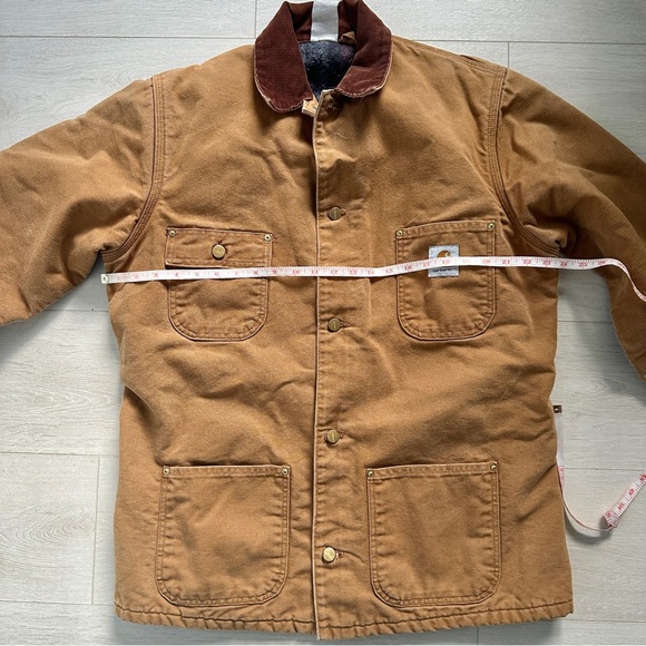 Vtg Carhartt Barn Chore Field Jacket Canvas Blanket Lined Made In USA 90s - Picture 16 of 16
